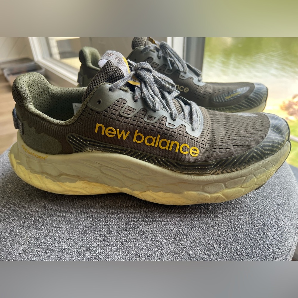 New Balance Olive and Yellow Athletic Sneakers